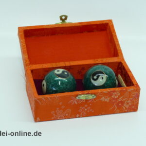 Chinesische Yin Yang Kugeln | Qigongkugeln - Klangkugeln ,emailliert mit Schatulle