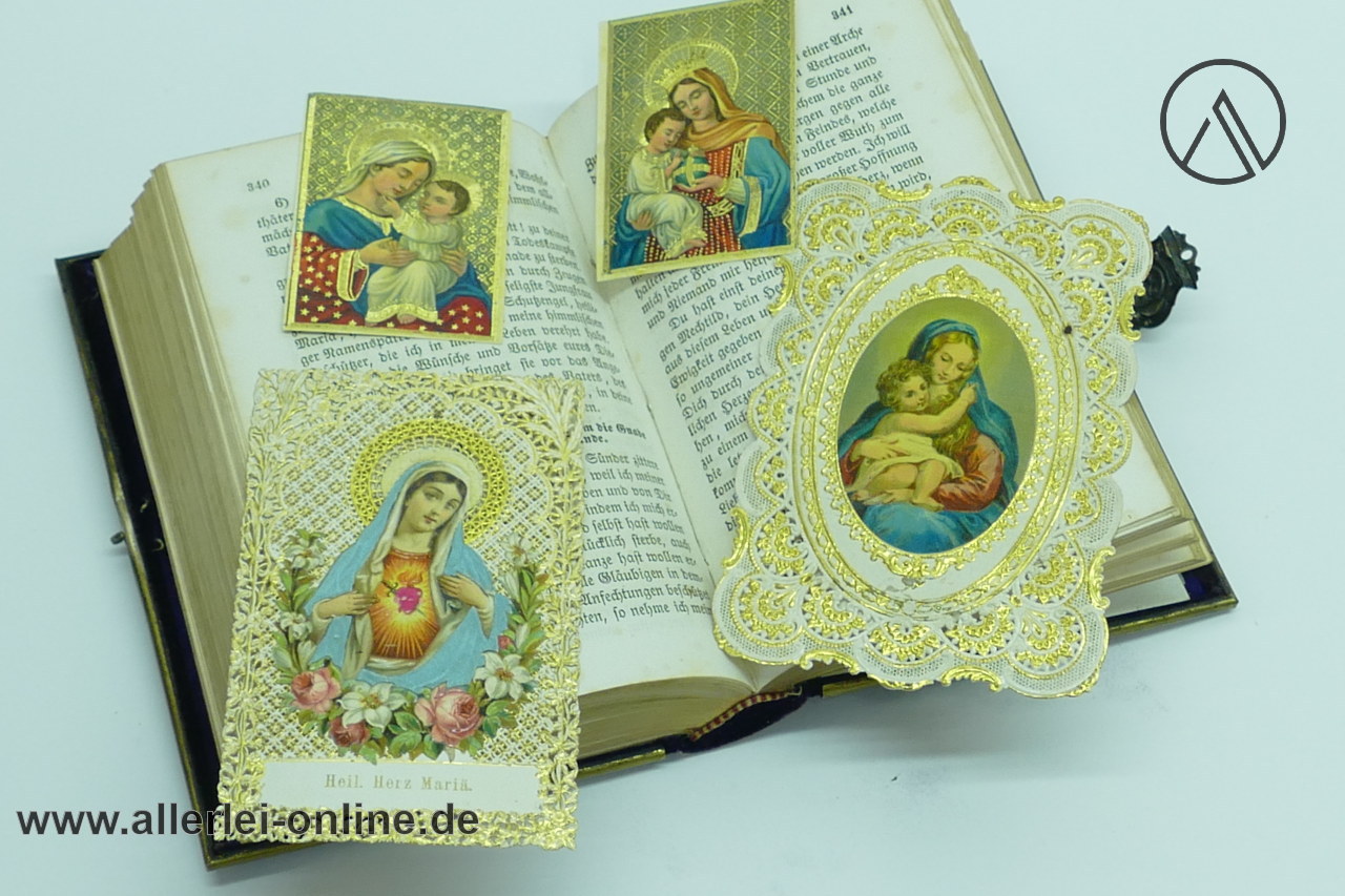 Antik Gebetbuch | Samteinband mit Applikationen Schließe und Andachtsbildchen Antik Gebetbuch | Samteinband mit Applikationen Schließe und Andachtsbildchen