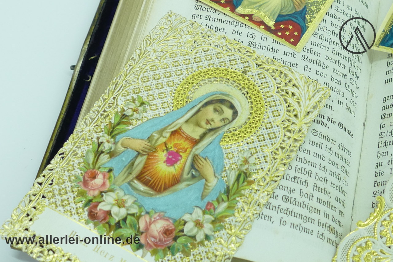 Antik Gebetbuch | Samteinband mit Andachtsbildchen Antik Gebetbuch | Samteinband mit Andachtsbildchen