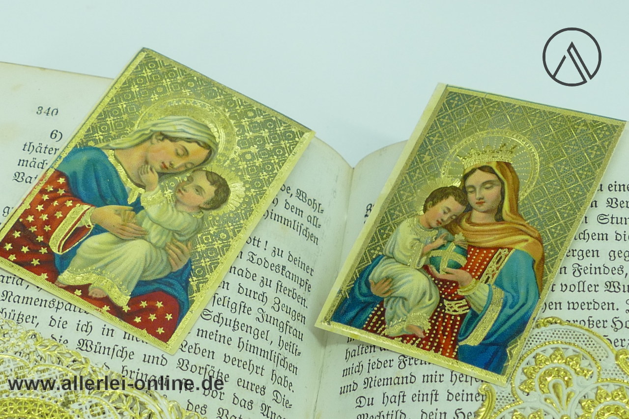 Antik Gebetsbuch | Samteinband mit 4 Andachtsbildchen Antik Gebetsbuch | Samteinband mit 4 Andachtsbildchen