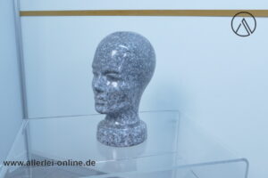 Scheurich Keramikkopf 701 - grau-weiß | Keramik Büsten-Kopf Kopfhörerständer | Vintage Pop Art Keramik-Kopf