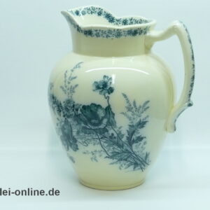 Villeroy und Boch Mettlach | Antiker Jugendstil Krug mit Klatschmohn, Margeriten, Gräser Dekor