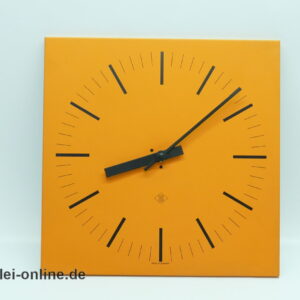 TN Telenorma Aluminium Wanduhr - Orange | Vintage 60-70er Jahre Uhr im Allerlei Online Shop