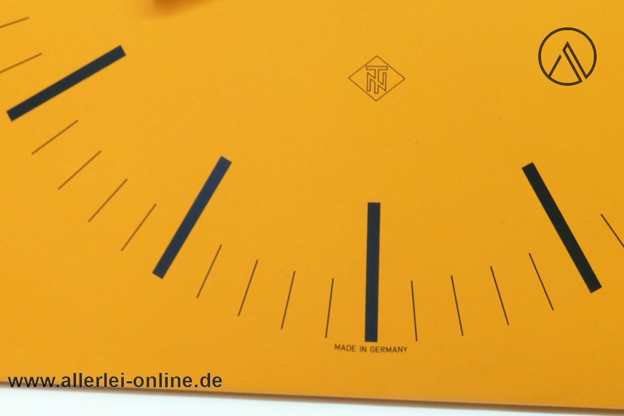 TN Telenorma Aluminium Quartzwerk Wanduhr - Orange | Vintage 60-70er Jahre Uhr im Allerlei Online Shop TN Telenorma Aluminium Quartzwerk Wanduhr - Orange | Vintage 60-70er Jahre Uhr im Allerlei Online Shop
