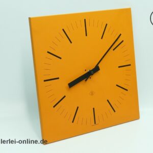 TN Telenorma Aluminium Wanduhr - Orange | Vintage 60-70er Jahre Uhr