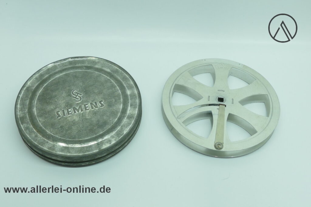 Siemens Leerspule | Aluminium Steckspule 16 mm | Alte Siemens Schmalfilm Spule mit Filmdose