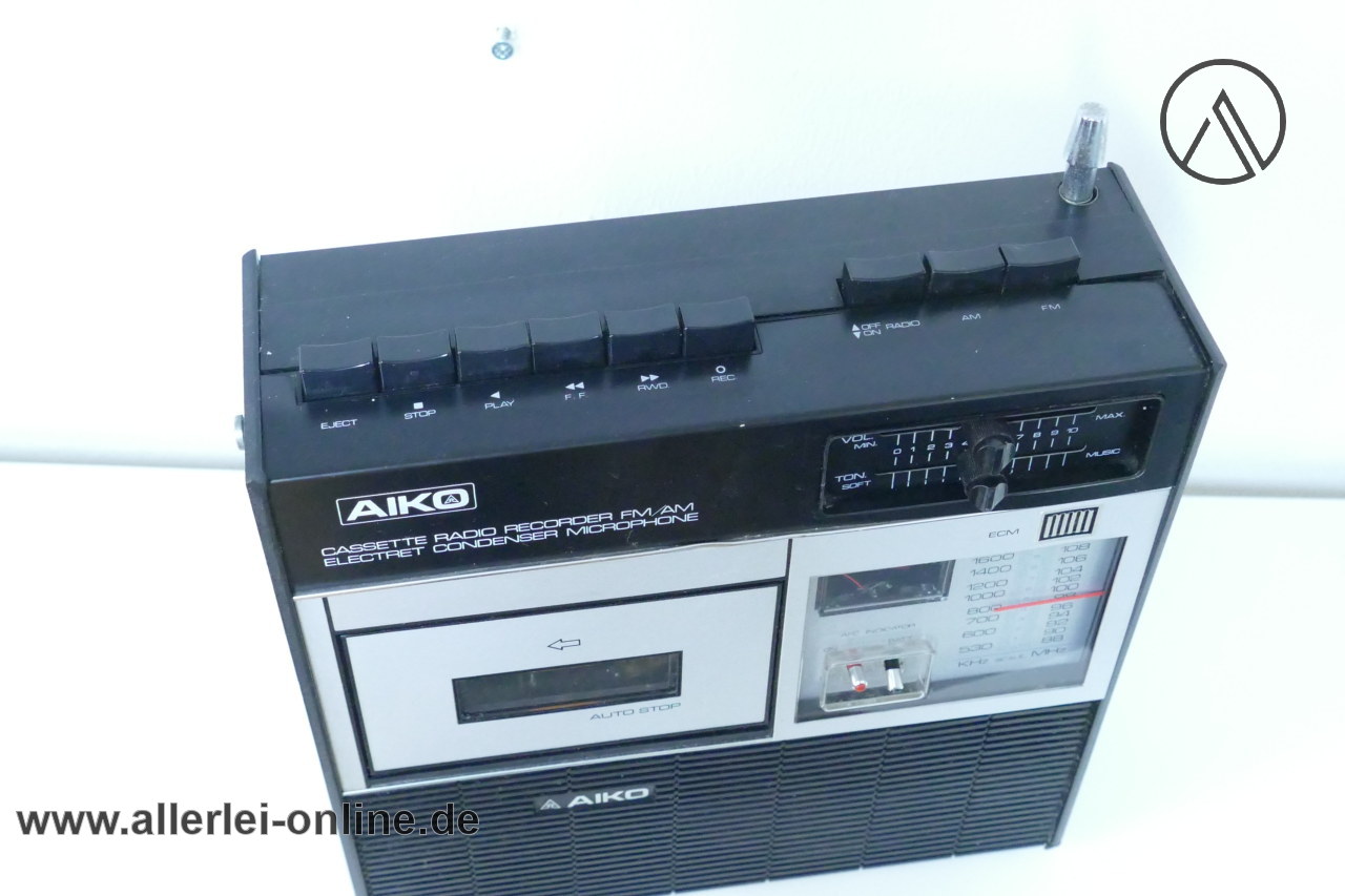 AIKO ATPR-406 | Radio Cassette Recorder | FM/AM Radio | Vintage Radiorekorder oben AIKO ATPR-406 | Radio Cassette Recorder | FM/AM Radio | Vintage Radiorekorder oben