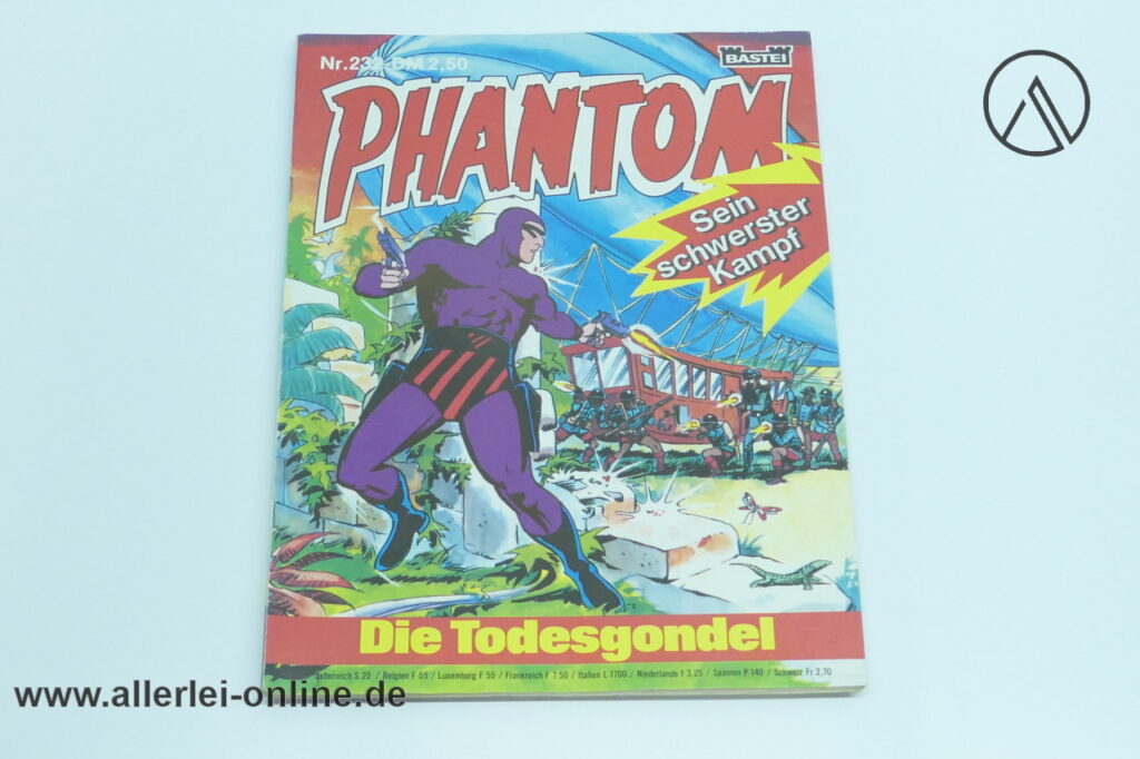 Phantom Comic-Heft Nr. 232 |Die Todesgondel | Superhelden Serie | Vintage Bastei Verlag Comic