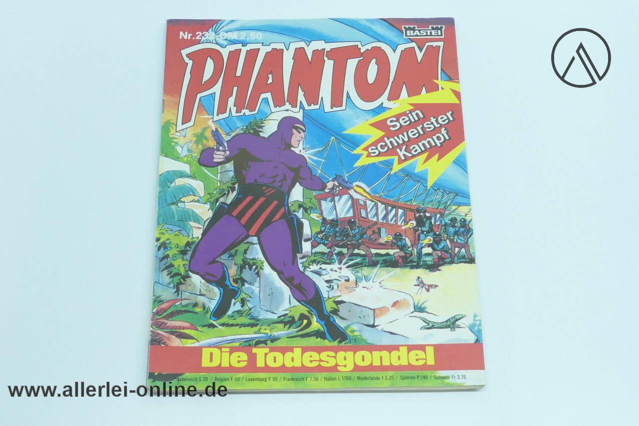 Phantom Comic-Heft Nr. 232 |Die Todesgondel | Superhelden Serie | Vintage Bastei Verlag Comic Phantom Comic-Heft Nr. 232 |Die Todesgondel | Superhelden Serie | Vintage Bastei Verlag Comic