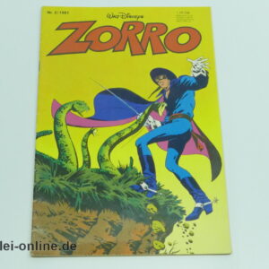 Zorro Comic-Heft Nr.2 1981| ZORRO Superhelden Serie | Vintage Walt Disneys Verlag Comic