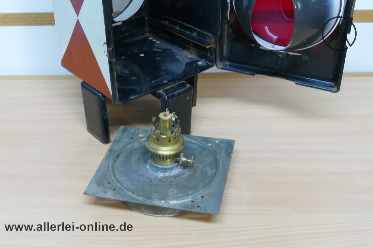 Alte Deutsche Bahn Oberwagenlaterne | OSMEKA Zugschlusslaterne mit Kosmosbrenner Alte Deutsche Bahn Oberwagenlaterne | OSMEKA Zugschlusslaterne mit Kosmosbrenner