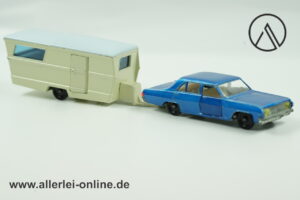 SIKU V252 Opel Kapitän mit V279 Westfalia Wohnanhänger | Vintage Siku DieCast Modellauto