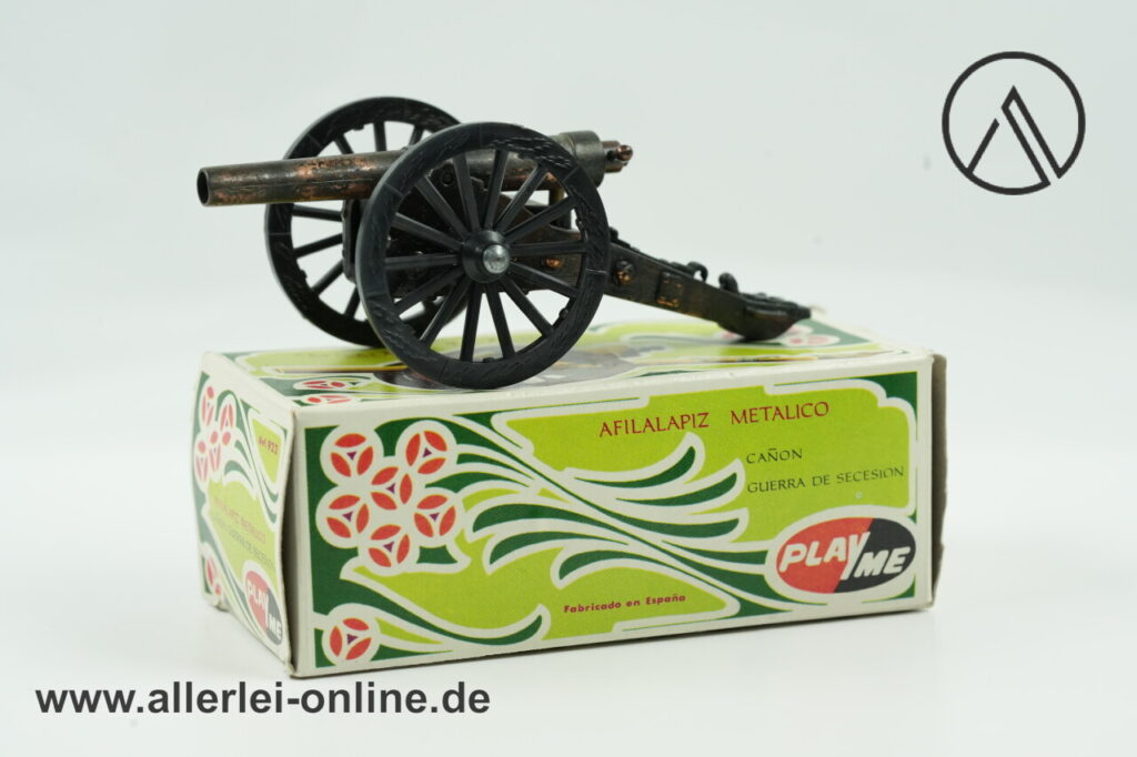 Miniatur Kanone Bleistift-Spitzer | Metall Modell Geschütz | Vintage PlayMe Bleistiftanspitzer mit OVP