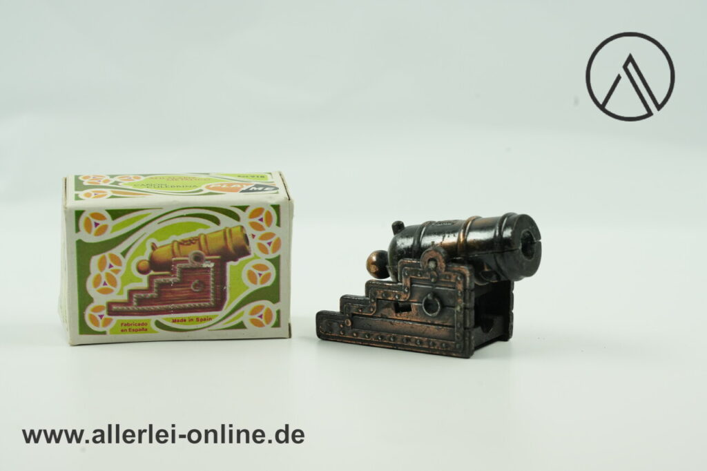 Miniatur Kanone Bleistift-Spitzer | Metall Modell Geschütz | Vintage PlayMe Espana Bleistiftanspitzer mit OVP
