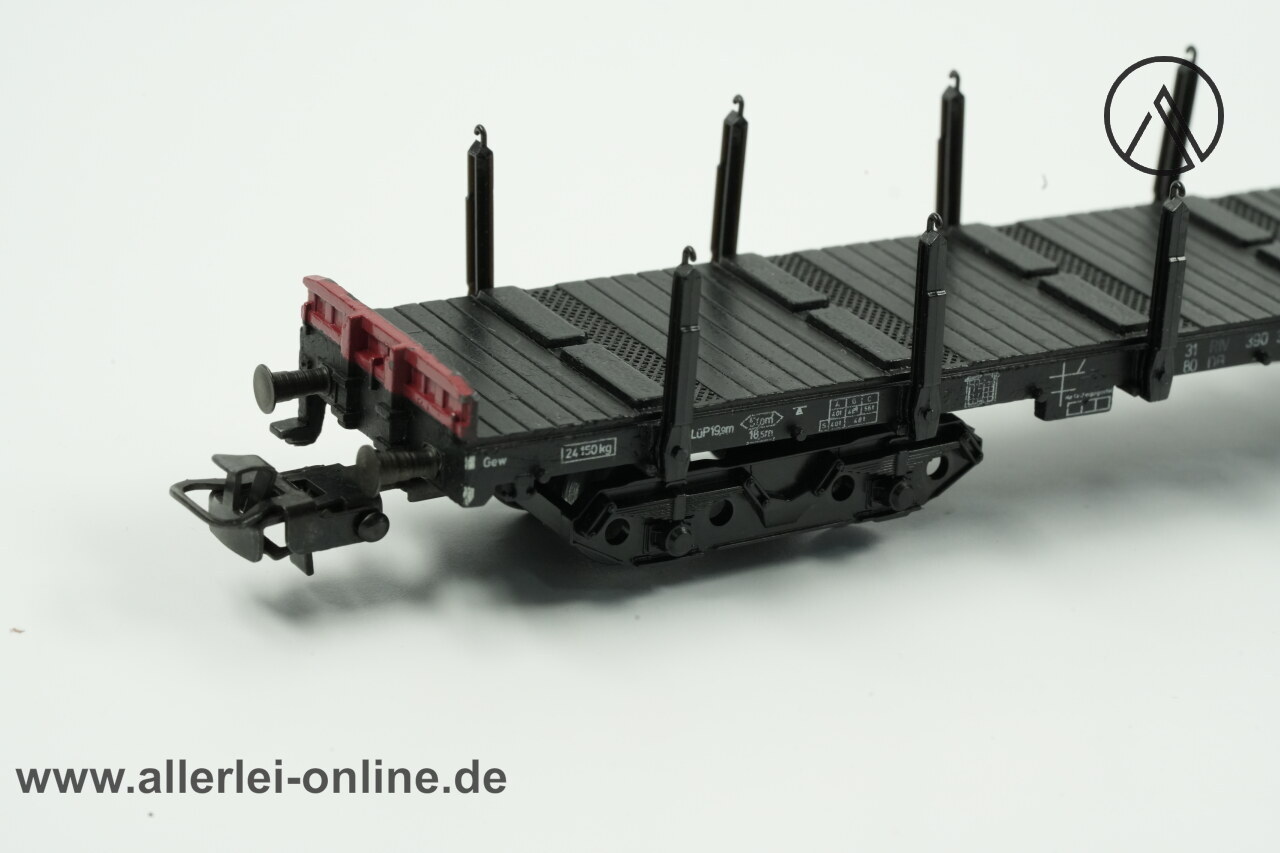 Märklin H0 | Märklin 4663 Rungenwagen - Flachwagen mit umlegbaren Rungen | 4-Achs RS 680 Güterwagen mit OVP Märklin H0 | Märklin 4663 Rungenwagen - Flachwagen mit umlegbaren Rungen | 4-Achs RS 680 Güterwagen mit OVP