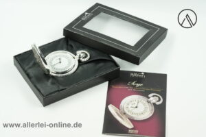 The Heritage Atlas Collection Sprungdeckel Taschenuhr Sorge ,versilbert | Mechanisches Uhrwerk mit Handaufzug