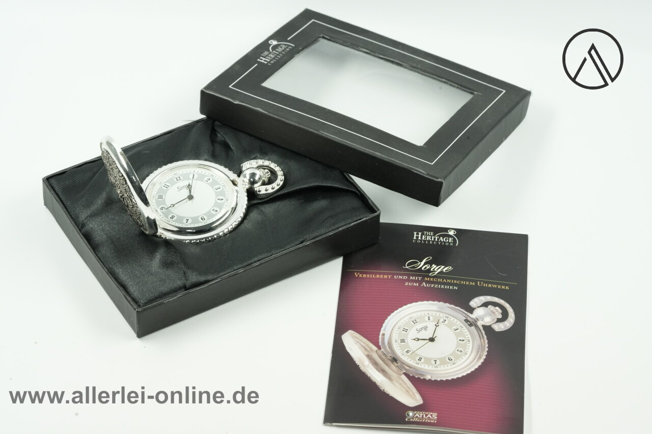 The Heritage Atlas Collection Sprungdeckel Taschenuhr Sorge ,versilbert | Mechanisches Uhrwerk mit Handaufzug The Heritage Atlas Collection Sprungdeckel Taschenuhr Sorge ,versilbert | Mechanisches Uhrwerk mit Handaufzug