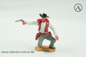 Timpo Toys | Cowboy hockend mit Pistole | Vintage Timpo Toys Steckfigur