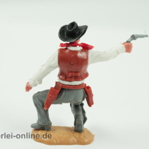 Timpo Toys | Cowboy hockend mit Pistole | Vintage Timpo Toys Steckfigur hinten