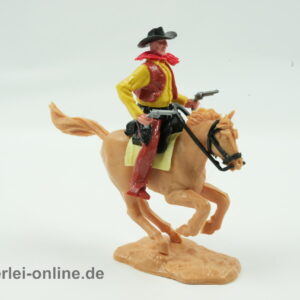 Timpo Toys | Cowboy Reiter zu Pferd mit Pistolen | Vintage Timpo Toys Steckfigur