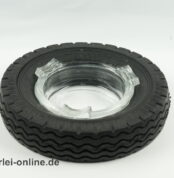 Reifen-Aschenbecher mit Glaseinsatz | Reifen Miltenberger Aschaffenburg | Vintage Dunlop Reifenwerbung