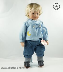 Käthe Kruse Puppe | Mond 37 cm | Vintage Schummelchen | Junge mit Anzug