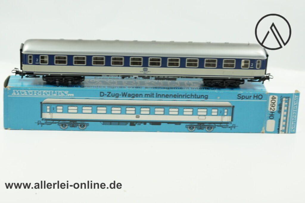 Märklin H0 | Märklin 4092 D-Zug Wagen mit Inneneinrichtung + Beleuchtung | 2.Klasse Büm 234 Personenwagen der DB