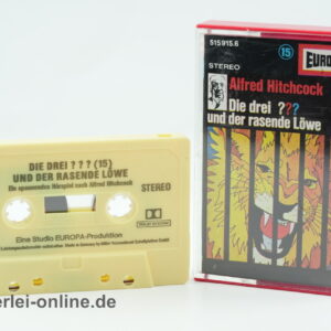 Die Drei ??? | Alfred Hitchcock | Nr. 15 | Die drei ??? und der rasende Löwe | Vintage MC Hörspiel Kassette | Europa Cassette 1