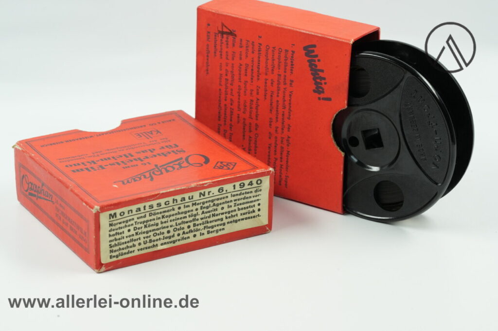 Kalle Ozaphan 16 mm Sicherheits-Film für das Heim Kino | "Monatsschau Nr.6 von 1940" mit Original Schuber