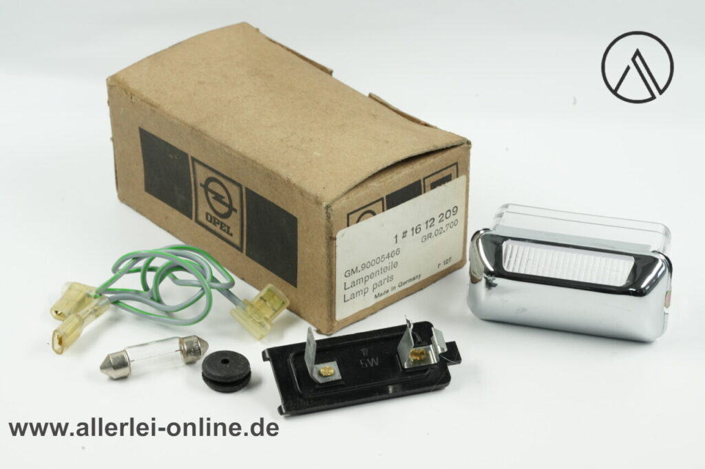 Opel Rekord C | Commodore A | Original Opel Chrom Kennzeichenbeleuchtung mit OVP