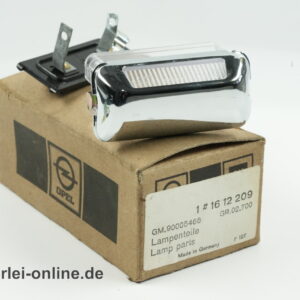 Opel Rekord C | Commodore A | Original Opel 16 12 209 | GM 90005466 Chrom Kennzeichenbeleuchtung mit OVP