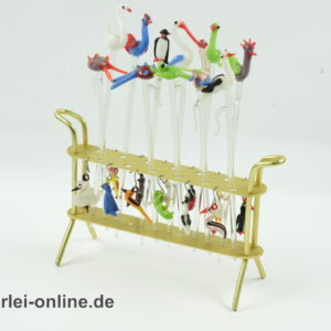 Bowlepieker - Cocktailspieße mit Halter | Glasmarker-Set | Vintage Rockabilly 50-60er Jahre