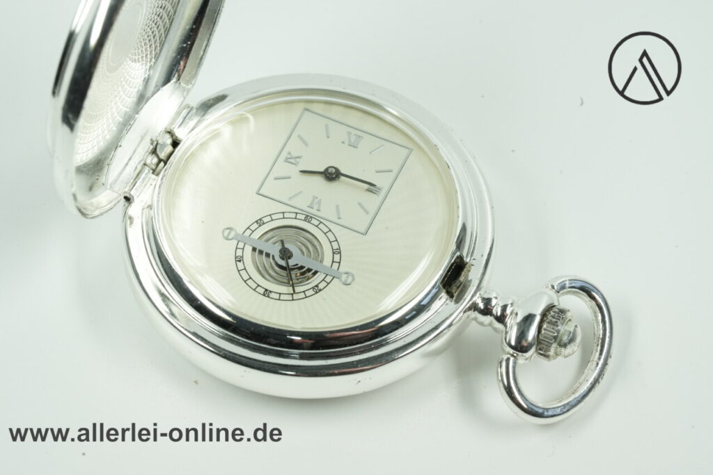 The Heritage Collection Taschenuhr Metropolis ,versilbert | Mechanisches Uhrwerk mit Handaufzug
