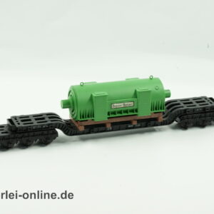 Fleischmann H0 | Fleischmann 1494G Tiefladewagen mit Brown Boveri Transformator | 8-Achsiger SSt34a Güterwagen