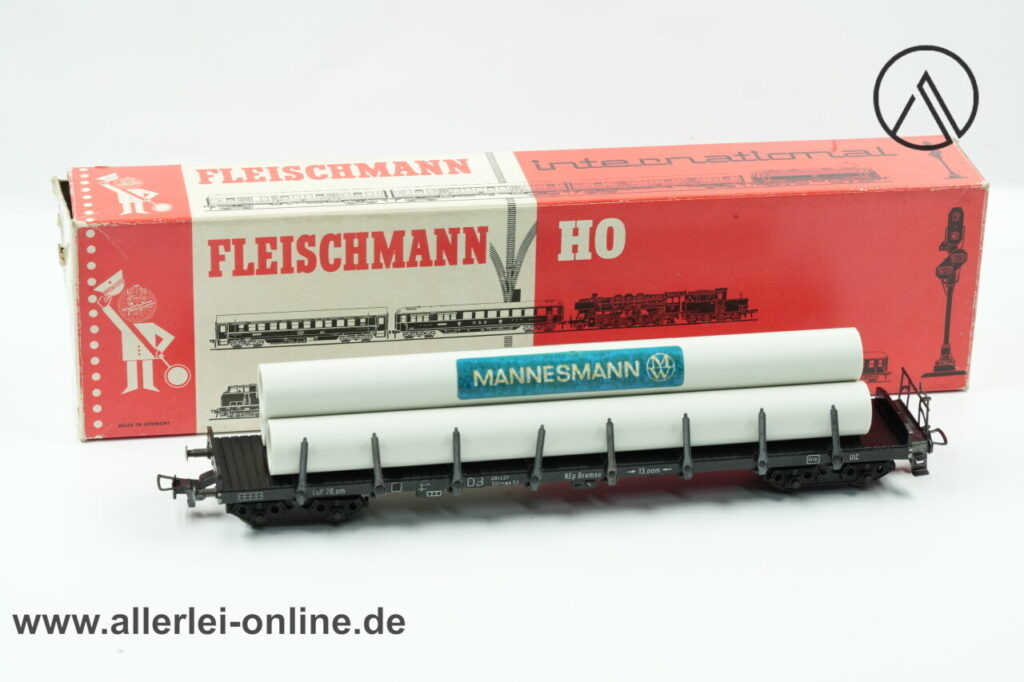 Fleischmann H0 | Fleischmann 5289 Rungenwagen mit Mannesmann Röhren | SSlmas 53 Güterwagen