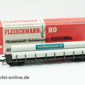 Fleischmann H0 | Fleischmann 5289 Rungenwagen mit Mannesmann Röhren | SSlmas 53 Güterwagen