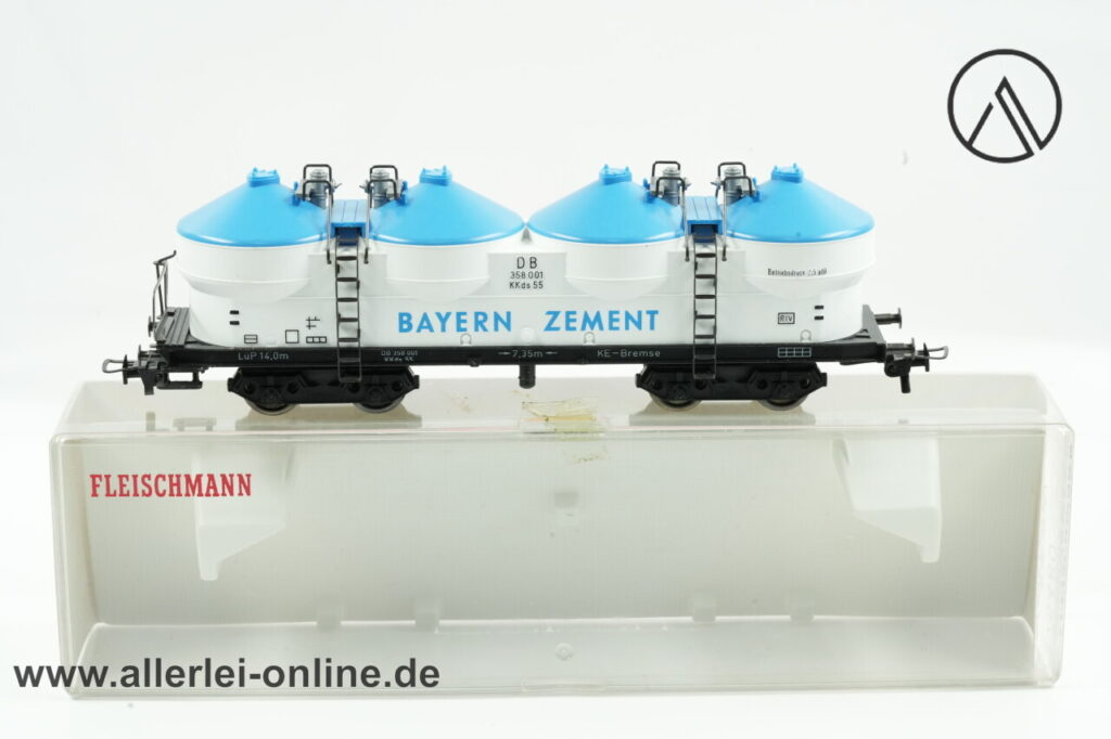 Fleischmann H0 | Fleischmann 5480 BAYERN ZEMENT Silowagen | 4-Achs Staubbehälterwagen Kkds 55 Güterwagen