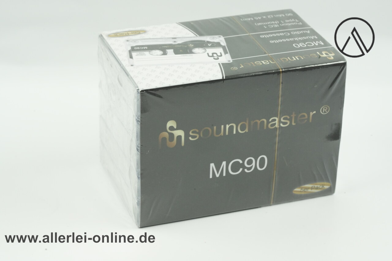5er Pack Soundmaster MC90 | 5 Stück Audio Cassette | Music and Voice Leerkassette | NEU/OVP 5er Pack Soundmaster MC90 | 5 Stück Audio Cassette | Music and Voice Leerkassette | NEU/OVP