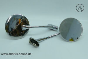 Oldtimer Spiegel Paar - Chrom Klemmspiegel | Türkantenspiegel | Außenspiegel für Opel - DKW - BMW u.a. Oldtimer