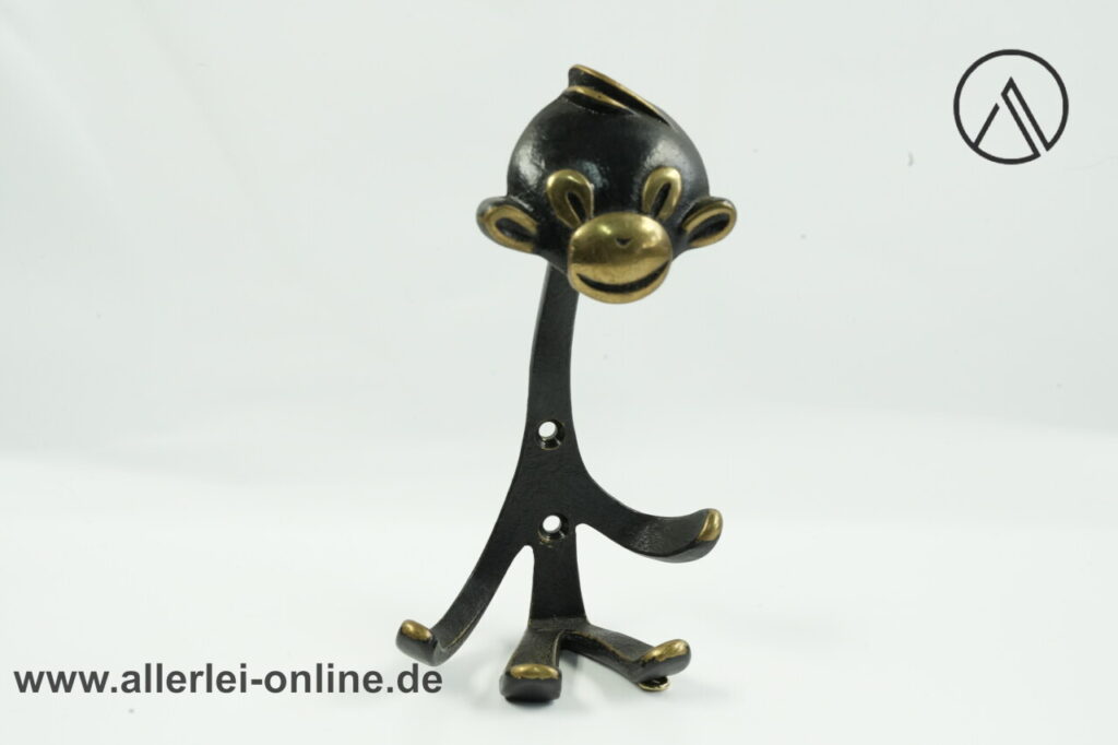 Affe Messing Kleiderhaken | Monkey Garderobe | Walter Bosse für Herta Baller Ära