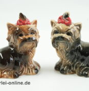 Goebel Porzellanfiguren 514 und 515 | Yorkshire Terrier ,sitzend mit roter Schleife