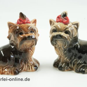Goebel Porzellanfiguren 514 und 515 | Yorkshire Terrier ,sitzend mit roter Schleife