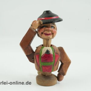 Figürlicher Flaschenkorken | Alter beweglicher Zierkorken | Holz geschnitzt