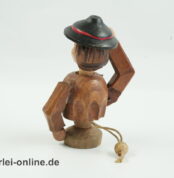 Alter Figürlicher Flaschenkorken | Alter beweglicher Zierkorken | Holz geschnitzt