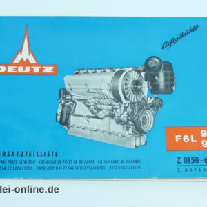 Original Deutz Ersatzteilliste Z 0150-66 für die Motorenmodelle F6L 911 und F6L 912