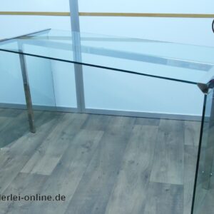 Designer Tisch | Gallotti & Radice President Dattilo Schreibtisch | Chrom/Glas Tisch | Vintage 70-80er Jahre
