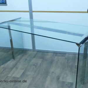 Designer Tisch | Gallotti & Radice Dattilo Schreibtisch | Chrom/Glas Tisch | Vintage 70-80er Jahre