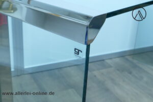 Italien Designer Tisch | Gallotti & Radice President Dattilo Schreibtisch | Chrom/Glas Tisch | Vintage 70-80er Jahre