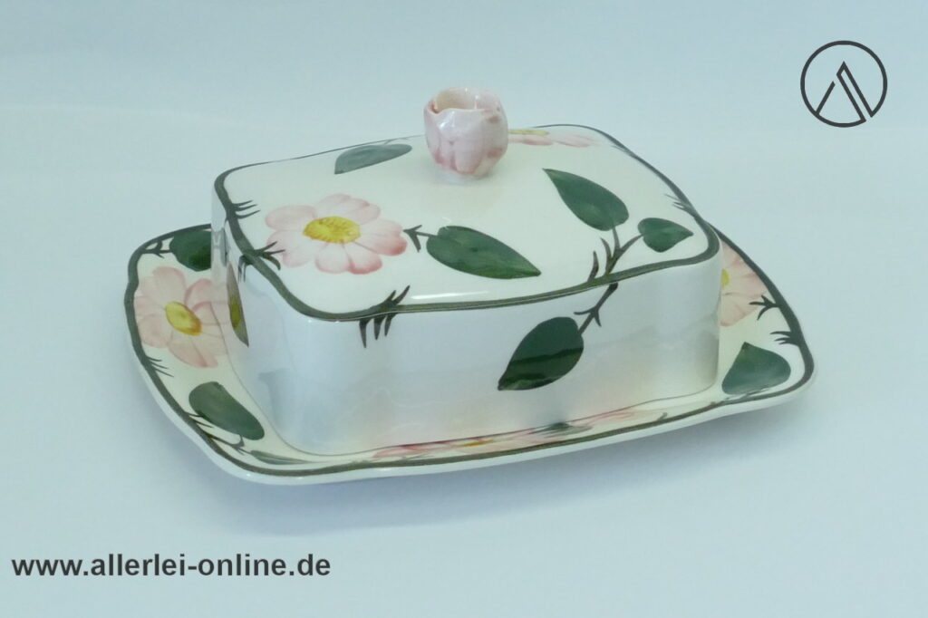 Villeroy & Boch | Wildrose Butterplatte Butterdose Deckeldose mit Rosenknospen-Griff