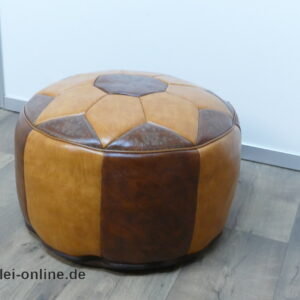 Pouf Hocker | Sitzhocker - Sitzwürfel ,braun | Vintage 60er Jahre Skai-Kunstleder Sitzsack